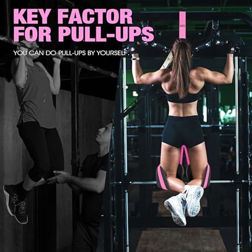 Ayombo Pull Up Assistance Bands, Resistance Bands for Pull Up Bar Workout, Adjustable Heavy Duty Pull Up Assist Equipment with 4 Assistance Bands, Home Gym Fitness Exercise Strength Training - color: Red