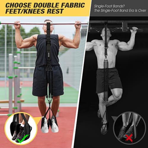 Ayombo Pull Up Assistance Bands, Resistance Bands for Pull Up Bar Workout, Adjustable Heavy Duty Pull Up Assist Equipment with 4 Assistance Bands, Home Gym Fitness Exercise Strength Training - color: 1-Black