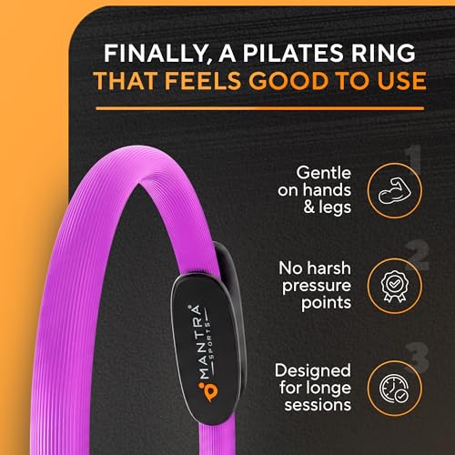 Pilates Ring Circle, Magic Circle Pilates Ring, Inner Thigh Exercise Equipment, Fitness Rings for Women, Thigh Master Inner Thigh Exerciser, Yoga Ring Pilates Equipment for Home Workouts - color: Deep Violet