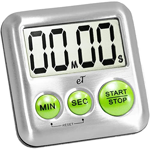 Elegant Digital Kitchen Timer Stainless Steel - Loud Alarm - Model Variety - color: Variety 8-pack