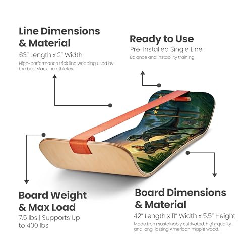 GIBBON SlackBoard, Balance Board Kids & Adults, Slackline Balance Trainer