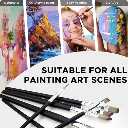 Bougimal 25-Piece Professional Paint Brush Set, Ideal for Acrylic, Oil, Watercolor & Gouache Painting, Includes Canvas Roll-Up Case & Palette Knife - Art Supplies Gift Set - size: 25PCS
