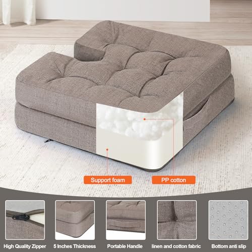 Meditation Cushion, Ideal for Extended Sitting Sessions. Double-Layered Memory Foam seat Cushion (with Handles) Suitable for Yoga, Fireside Relaxation, and Living Room use.