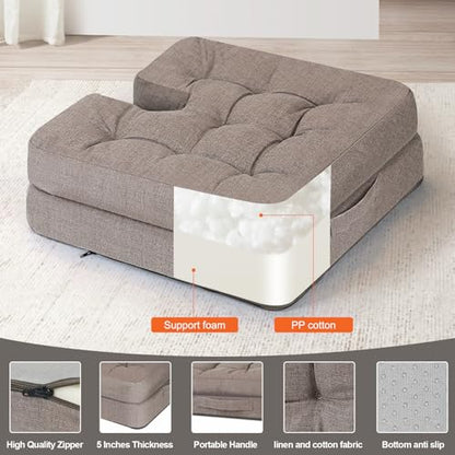Meditation Cushion, Ideal for Extended Sitting Sessions. Double-Layered Memory Foam seat Cushion (with Handles) Suitable for Yoga, Fireside Relaxation, and Living Room use.