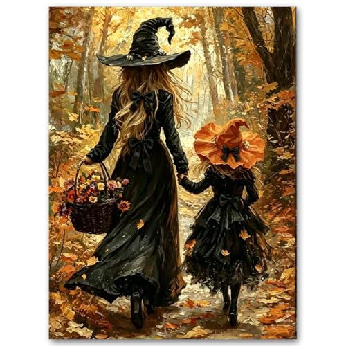 SUJINMEI Witch Paint by Numbers Kit for Adults Without Frame 16X20 inch | Halloween Adult Paint by Number Kits on Canvas, Halloween Painting by Numbers for Adults, Acrylic Paints for Home Wall Decor - color: MT23187-US