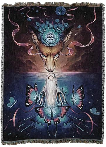 Pure Country Weavers Beautiful Death Colored Blanket by Jonas Jödicke - Gift Tapestry Throw Woven from Cotton - Made in The USA (60X80) - color: Beautiful Death Colored, size: 60x80
