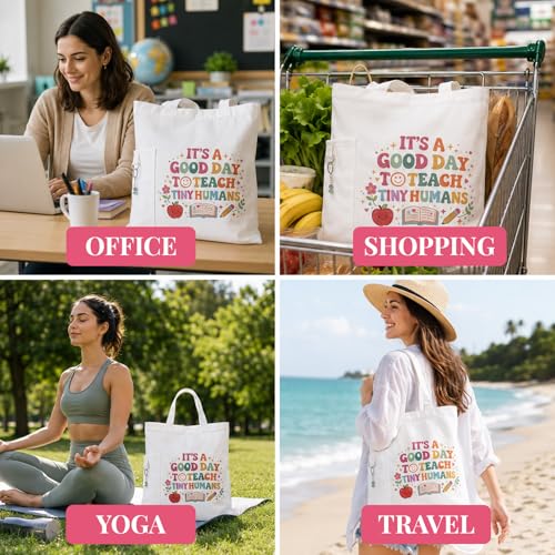 Teacher Tote Bags for Travel Shopping, Teacher Appreciation Gifts - color: Style-1
