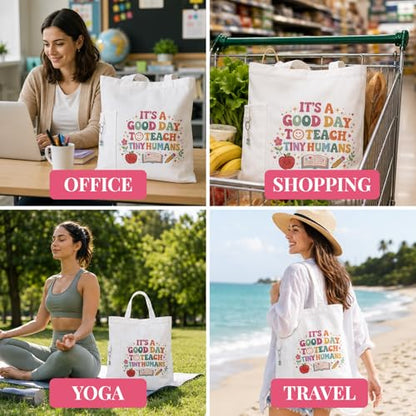 Teacher Tote Bags for Travel Shopping, Teacher Appreciation Gifts - color: Style-1