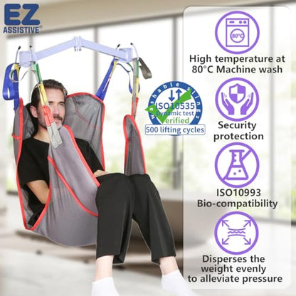 EZ Assistive Universal Full Body Patient Lift Sling for Patient Lift or Transfer, Lift Sling with Mesh Fabric Suitable for Bedridden,Elderly or Disabled (Small (Pack of 1)) - size: Small (Pack of 1)