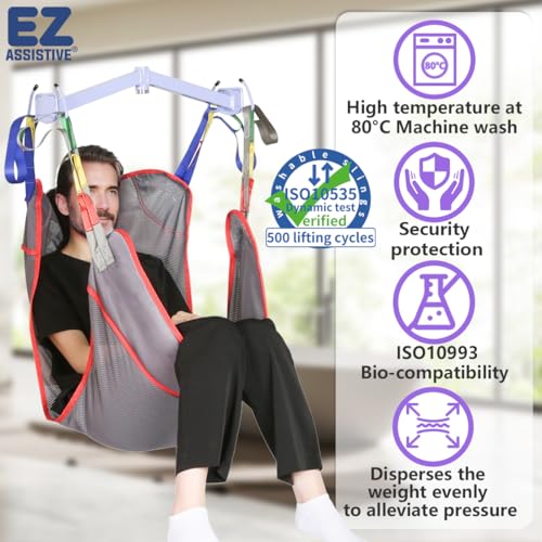 EZ Assistive Universal Full Body Patient Lift Sling for Patient Lift or Transfer, Lift Sling with Mesh Fabric Suitable for Bedridden,Elderly or Disabled (Small (Pack of 1)) - size: Small (Pack of 1)