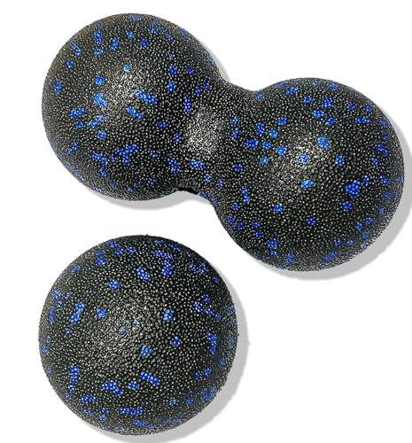 Peanut Massage Ball, Double Lacrosse Foam Roller for Physical Therapy, Firm | Deep Tissue Exercise, Myofascial Release, Muscle Knots Acupoint Relief, Trigger Point Tool for Neck Back Feet Waist Pain