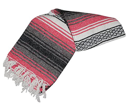 Canyon Creek Authentic Mexican Yoga Falsa Blanket (Pink) - color: Pink