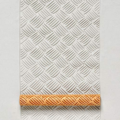 MKM Pottery Tools Wood Twig Rollers for Clay (TW-11 Basketweave) - color: TW-11 Basketweave