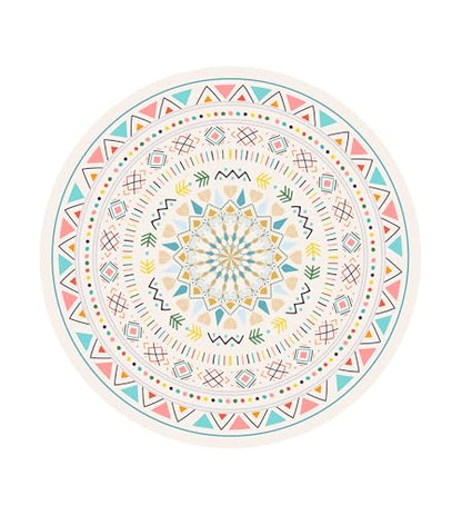 nuveti Large Meditation Mat Non Slip Round Yoga Mat Natural Rubber with Sueded Surface Exercise Mat Perfect for Meditating, Stretching, Yoga（140CM X 3.5MM Thick) - color: MoLuoGeCaiHong
