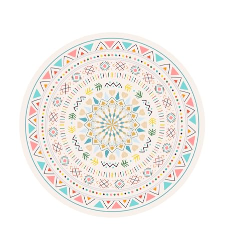 nuveti Large Meditation Mat Non Slip Round Yoga Mat Natural Rubber with Sueded Surface Exercise Mat Perfect for Meditating, Stretching, Yoga（140CM X 3.5MM Thick) - color: MoLuoGeCaiHong