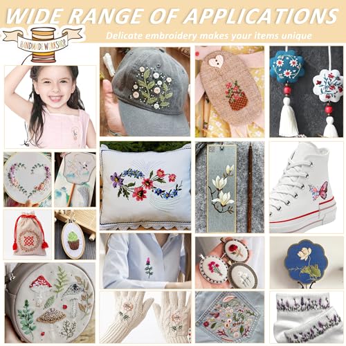 Stick & Stitch Embroidery Transfer Paper - Embroidery Paper Wash Away, 4 Sheet Water Soluble Stabilizer for Embroidery, Flower Frame Butterfly Mushroom Moon Arrow Flower, Hand Sewing Crafts - style: boho 1306