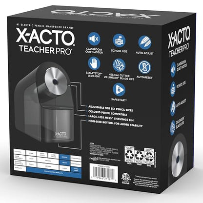 X-ACTO Teacher Pro Electric Pencil Sharpener, Heavy Duty, Black, 1 Count - School, Classroom Essentials