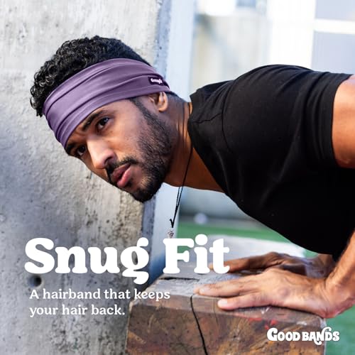 Good Bands Sweat Headbands for Men and Women, Non Slip Workout Sweatband - color: Purple, size: Single