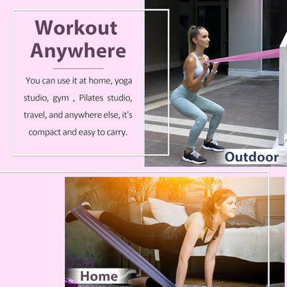 Resistance Bands Set for Physical Therapy, Rehab, Yoga and Pilates - color: Gradient Pink 5-80lbs - Includes Accessories