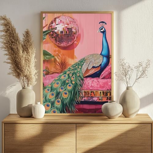Mandun Peacock Paint by Numbers Kit for Adults, 16x20 inch | DIY Painting Kits Crafts for Adults, Relieve Stress, Gift, Home Wall Decor - color: Peacock