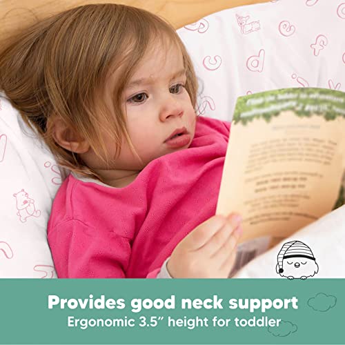 Toddler Pillow with Pillowcase 13x18 My Little Dreamy Pillow(ABC Land Rose) - color: Abc Land Rose