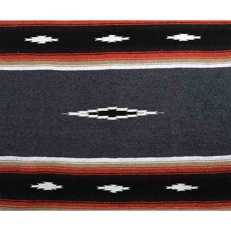 Open Road Goods Mexican Diamond Blanket - XL Heavyweight Yoga Blanket – Handmade in Mexico - Thick Boho Serape Saltillo Style Throw for Beach, Picnic, Home, Camping and More! (Charcoal Retro) - color: Charcoal Retro