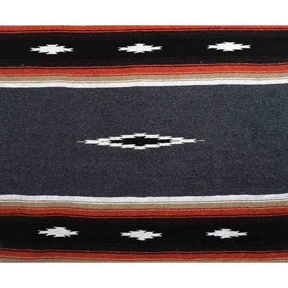 Open Road Goods Mexican Diamond Blanket - XL Heavyweight Yoga Blanket – Handmade in Mexico - Thick Boho Serape Saltillo Style Throw for Beach, Picnic, Home, Camping and More! (Charcoal Retro) - color: Charcoal Retro