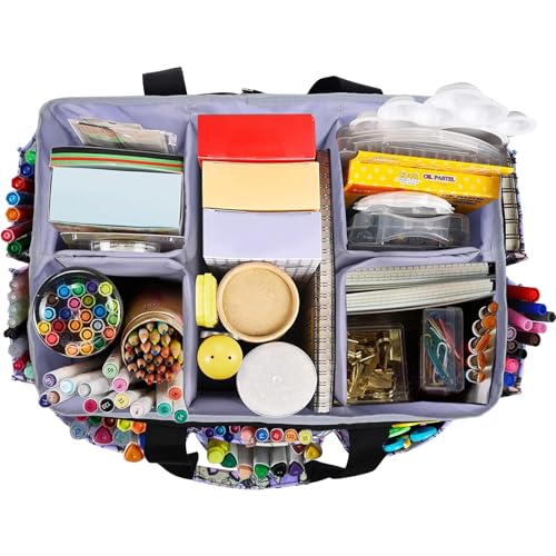 Multi-Functional Tote Craft Bag Desktop File Folder Carrying Bag With Pockets For Art,Craft,Sewing, Travel, Daily Use,Office (Cat) - color: Cat