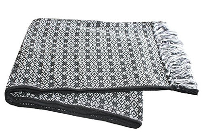 Del Mex Mexican Rebozo Shawl Blanket Doula - color: Black/White, size: Regular (6 ft x 2.5 ft)