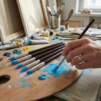 BESTonZON 5pcs Artist Paint Brush Set Silicon Brushes for Painting Masking Fluid Clay Molding, Silicone Sculpting Tools Clay Carving Tools Paint Color Silicone Brush Matching Tool for DIY Handicraft