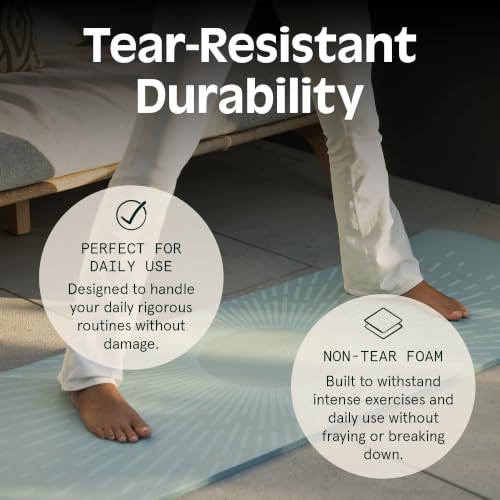 Retrospec Solana Yoga Mat Thick 1/2in Non-Slip Workout Mat with Nylon Strap - 72x24in Exercise Mat for Pilates, Stretching & Fitness - BPA Free, Easy Clean - color: Blue Mist