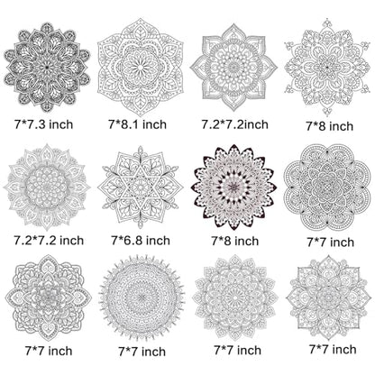 Diamond Art Stained Glass Window Clings, 12 Pcs DIY Mandala Window Stickers | PVC material, 7 inches, diamond DIY pen and markers, craft hobby for women, creative art kit, home decor, adhesive backing