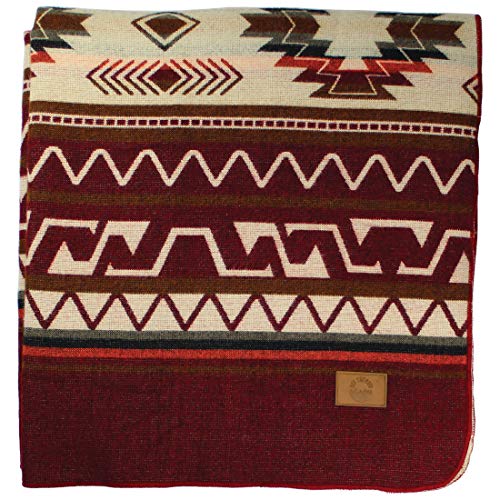 Inca Aztec Throw, Queen, King Blanket | Southwest Indian Navajo Boho Style | Native Cover for Camping, Bedding, Couch, Vanlife | Faux Alpaca, Lightweight, Hypoallergenic (Vinincunca Maroon, Throw) - color: Vinicunca Maroon, size: Throw Blanket