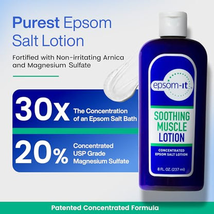EPSOM-IT Soothing Muscle Epsom Salt Lotion Set, 8 Oz Bottle + 3 Oz Roll On - size: 5.5 Fl Oz (Pack of 2)