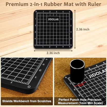 Leather Circle Cutter Tool Set, 13 Pieces Small Circle Punch Tools 1/3/5/7/9/11/13/15/17/19/21/23/25mm, High Carbon Steel Round Cutting Dies - Leather Hole Punch Tool Kit for DIY Leathercrafts - size: 13 Sizes
