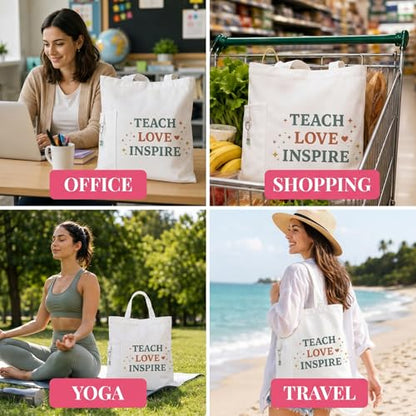 Teacher Tote Bags for Travel Shopping, Teacher Appreciation Gifts - color: Style-2