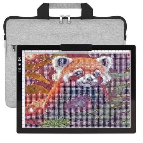 HIUKCOLED Rechargeable A4 Light Pad, Battery Powered Light Board with Carry Bag, Built-in Top Clip＆Stand, Stepless Dimmable＆6-Level Brightness Adjustable, Wireless LED Tracing Box for Weeing Vinyl - style: A4 Clip with Bag