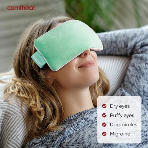 Lavender Weighted Eye Pillow - Soft Plush Removable Cover | Moist Heat & Cold Therapy, Natural Aromatherapy Eye Compress Pillow for Relaxation, Yoga, Meditation, and Sleep, Green - color: Green (Lavender Scent)