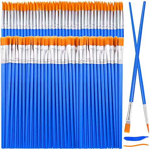 126 Pcs Small Paint Brushes Bulk, Flat and Round Pointed Paint Brushes Set for Kids Craft Brushes for Classroom Acrylic Oil Watercolor Canvas Face Painting | Tiny Paint Brushes Set for Crafts, Art Classroom, Acrylic, Oil, Watercolor, Canvas, Touch Up, Fac