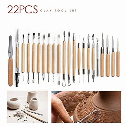 Clay Tools 46PCS Pottery Tools Clay Sculpting Tools Polymer Clay Tools Kit Ceramic Tools for DIY Handcraft Modeling Clay Carving Tools Set - color: 46PCS