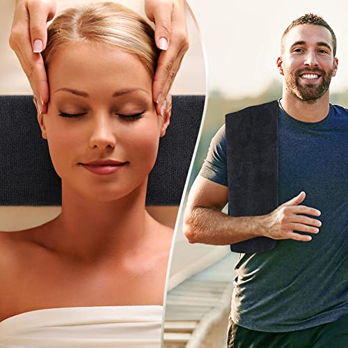 Orighty Salon Towels, 24 Pack Black Microfiber Hair Towel (16 x 29 Inch) | Super Soft and Absorbent Microfiber Towels for Salon, Hand, Gym, Bath, Spa and Home Hair Care (Not Bleach Proof) - size: 24 Pack