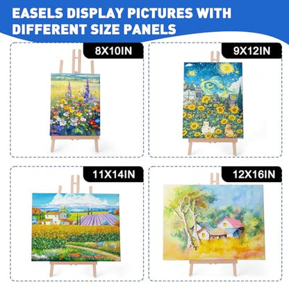 ESRICH 2PCS 17 Inch Tabletop Easels, Easel Stand for Painting | Tripod, Painting Party Easel, Kids Student Desktop Easel for Painting, Paint Easel for Canvas Paint - style: 2