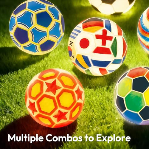 Klever Kits DIY 3D Soccer Night Light, Paint Your Own Soccer Lamp Kit Arts and Crafts Kit, School Activities, Birthday Gifts for Kids Girls Boys Aged 6 7 8 9 10 - style: Soccer Ball