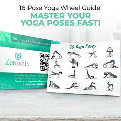 Yoga Back Roller - Yoga Wheel for Stretching and Back Pain Relief - Back Stretcher - Foam Roller - Balance Accessory for Stretching - Thick Padding for Comfort - Improve Flexibility