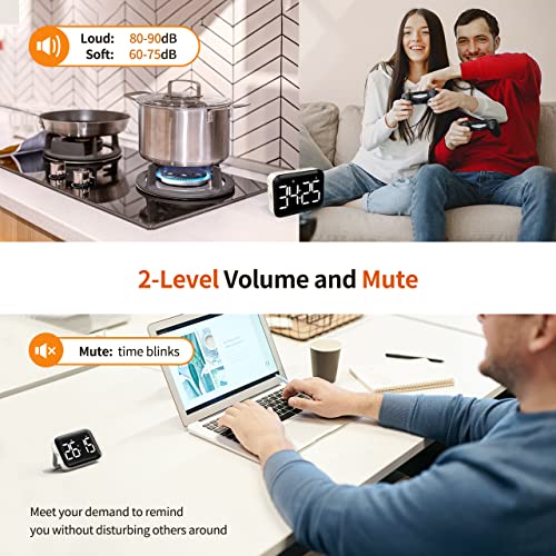 Digital Kitchen Timer, Magnetic Large Display for Cooking & Classroom - color: Cool White
