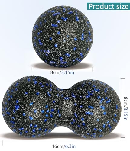 Peanut Massage Ball, Double Lacrosse Foam Roller for Physical Therapy, Firm | Deep Tissue Exercise, Myofascial Release, Muscle Knots Acupoint Relief, Trigger Point Tool for Neck Back Feet Waist Pain