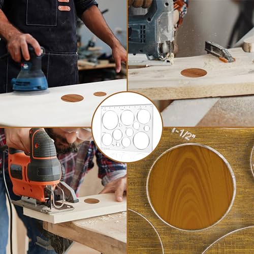 10 * 7.9 inches 13 in 1 Router Jig Kit for Woodworking - Bowtie, Circle Inlay & Decorative Templates - style: 1 Pack Circle