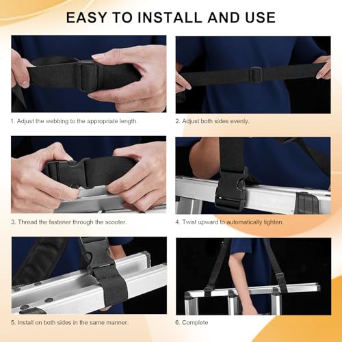 Adjustable Scooter Carry Strap with Quick-Release Plastic Buckles & Anti-Slip Pad for Electric Scooters, Folding Bikes, Yoga Mats – 55lb Capacity, Lightweight & Portable