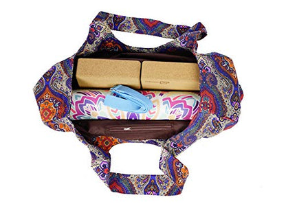 Aozora Yoga Mat Bag Large Yoga Mat Tote Sling Carrier with Pockets Fits Mats with Multi-Functional Storage Pockets Light and Durable - color: Celestial