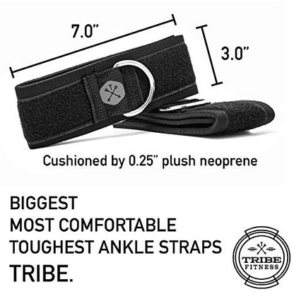 TRIBE Resistance Bands Accessories Equipment System for Home Gym, Exercise, Workout, Tube Bands & Cable Machines. Premium Ankle Straps, Door Anchor & Cushioned Handles. Heavy Duty Handle & Attachments